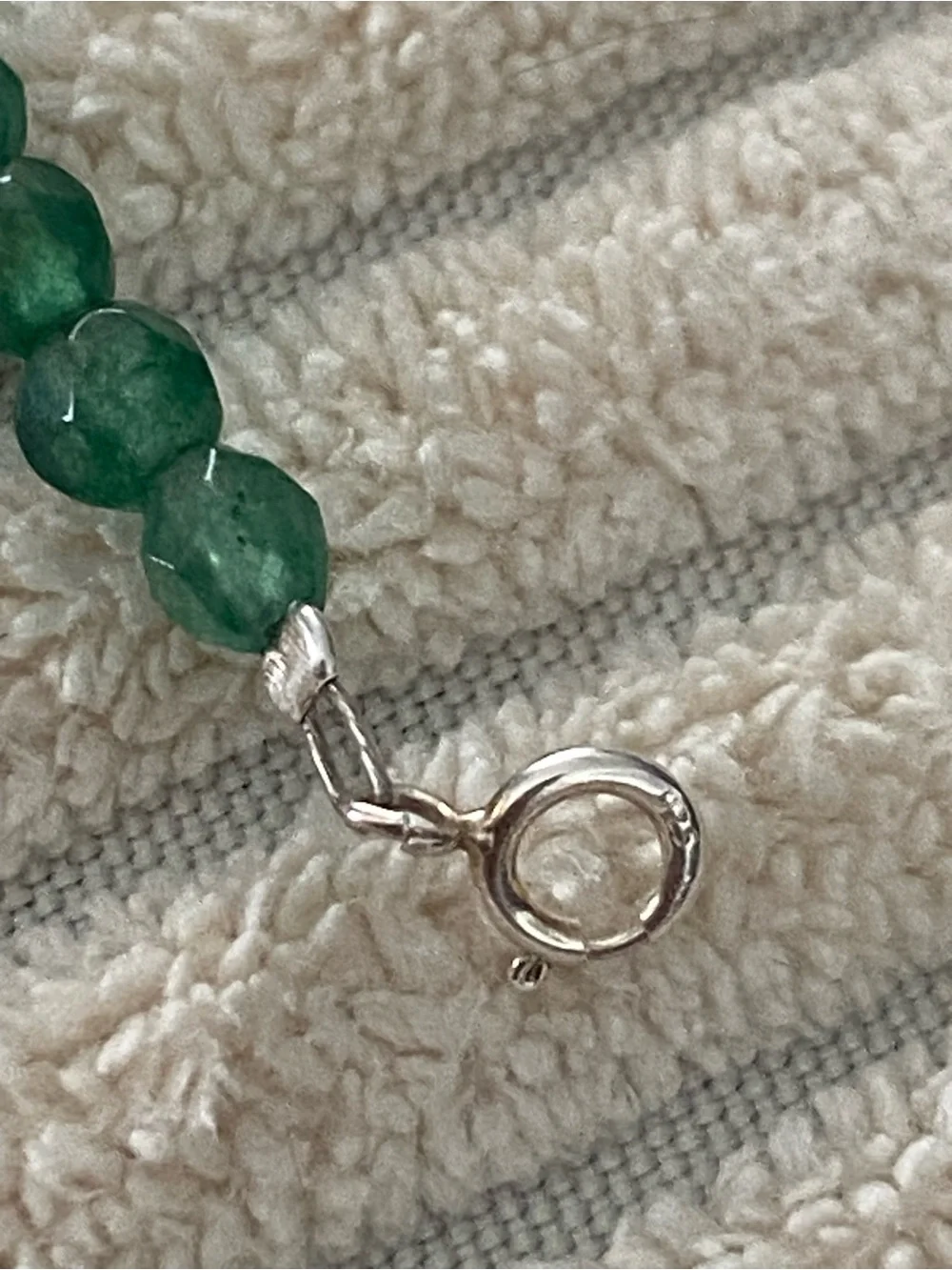 Tourmaline Green Faceted Bead Necklace for Women and 925 silver clasp